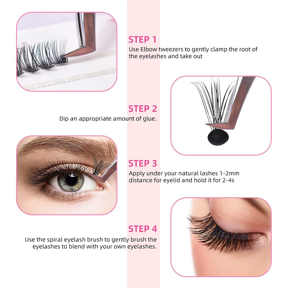 DIY Eyelash Extensions Cluster Lashes - 240 Clusters / 12 Rows
