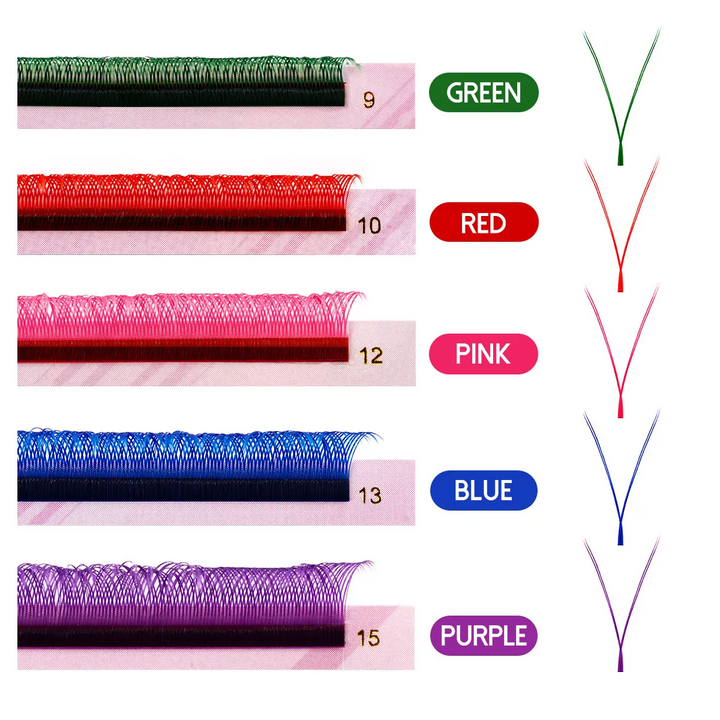 Colored YY Lashes - Mixed Tray