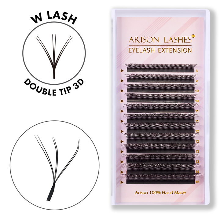 W Lashes - Double Tip 3D, 0.07mm