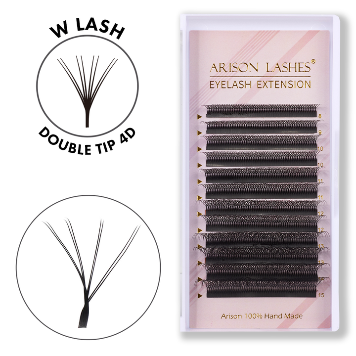 W Lashes - Double Tip 4D, 0.07mm